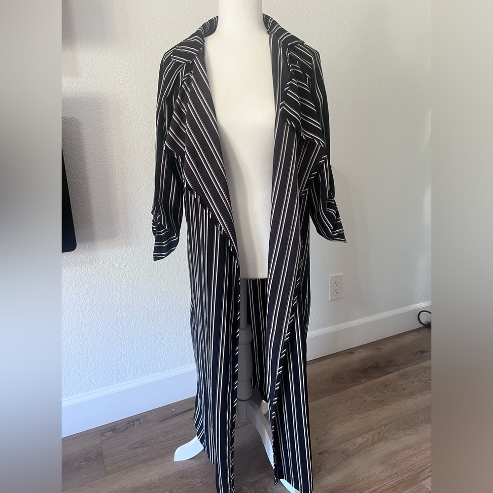 Striped duster jacket